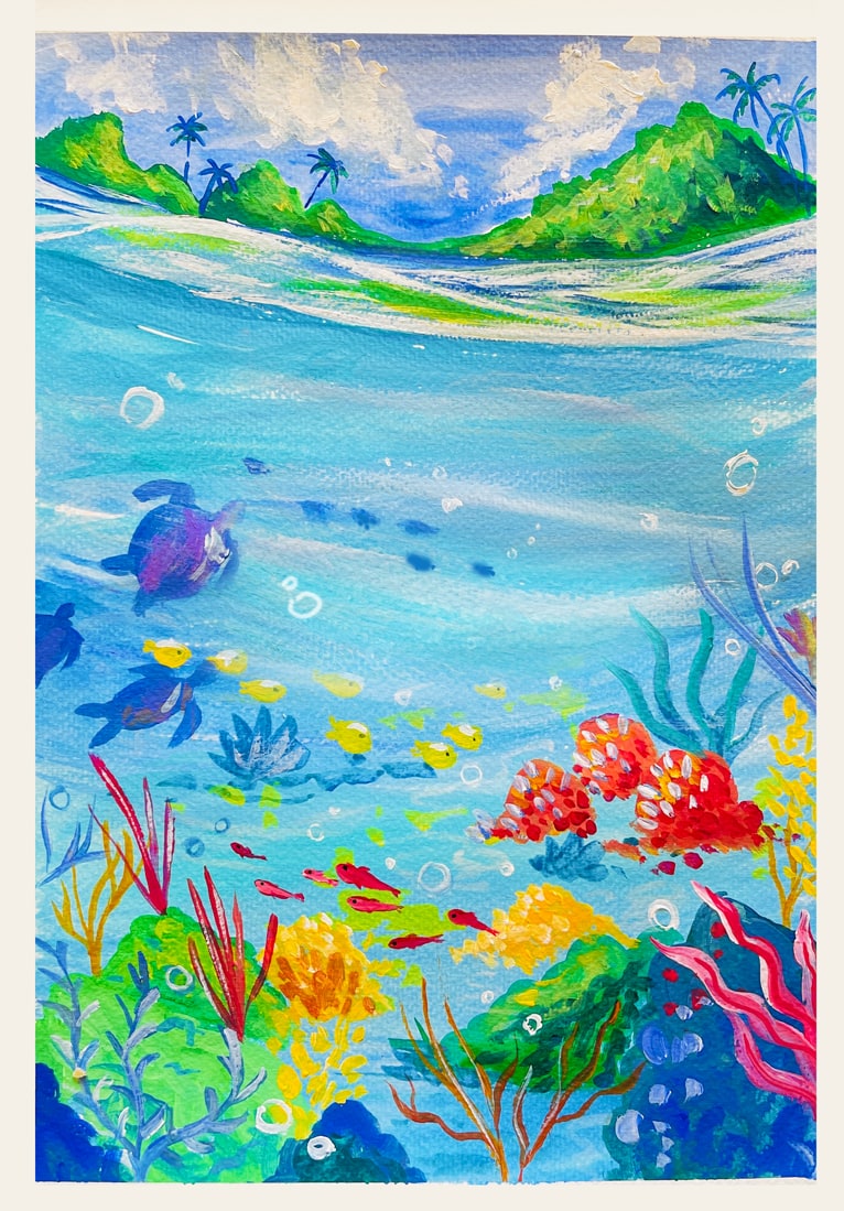 under the sea acrylic painting